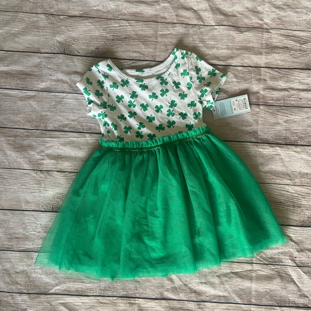 BNWT Cat & Jack St. Patrick’s Day Shamrock Clover Tutu Dress - Picture 3 of 4